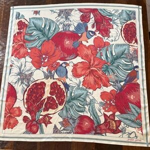 Floral and Bird Decorative Scarf